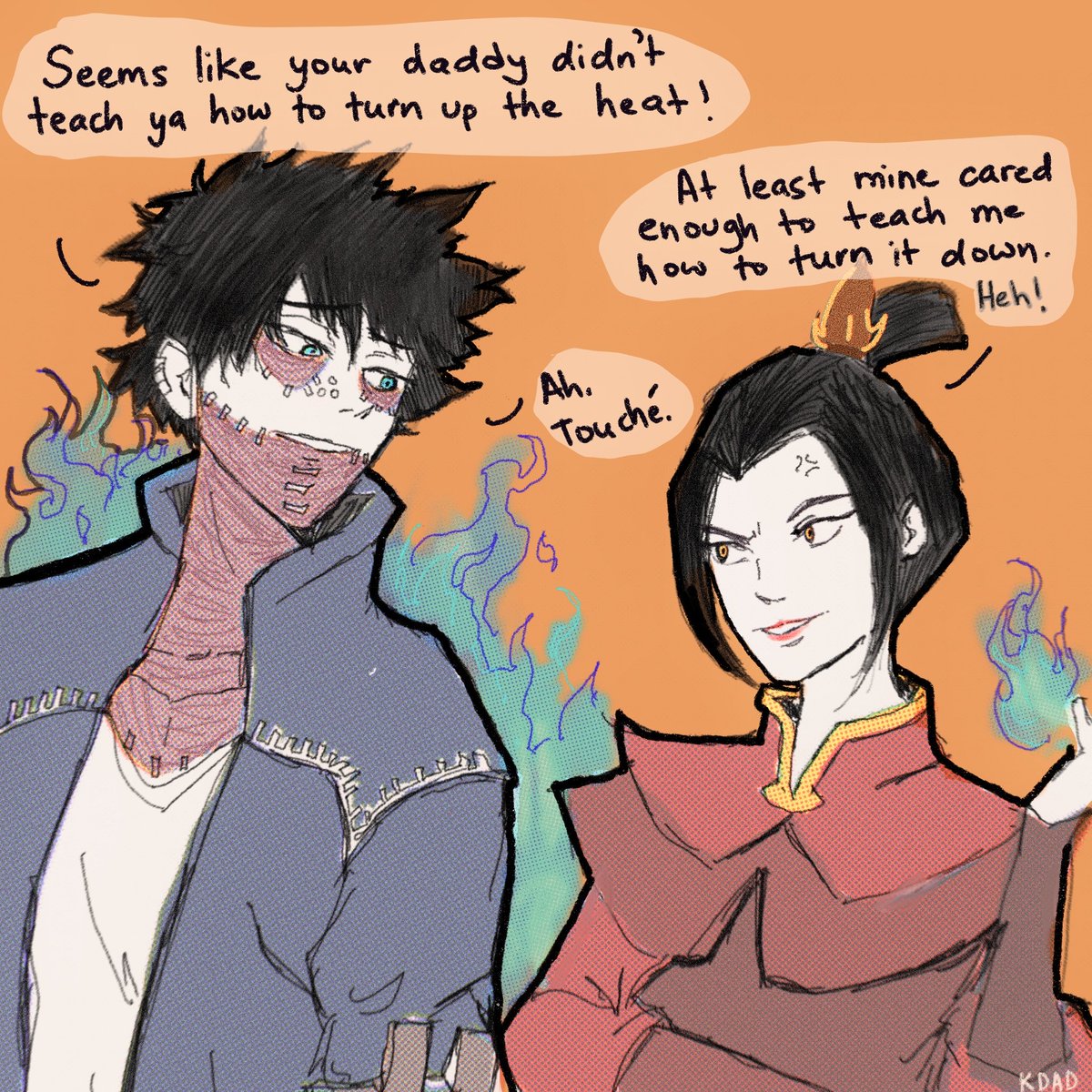 hoshiumisexy's tweet image. blueflame baddies that should never meet: dabi and azula