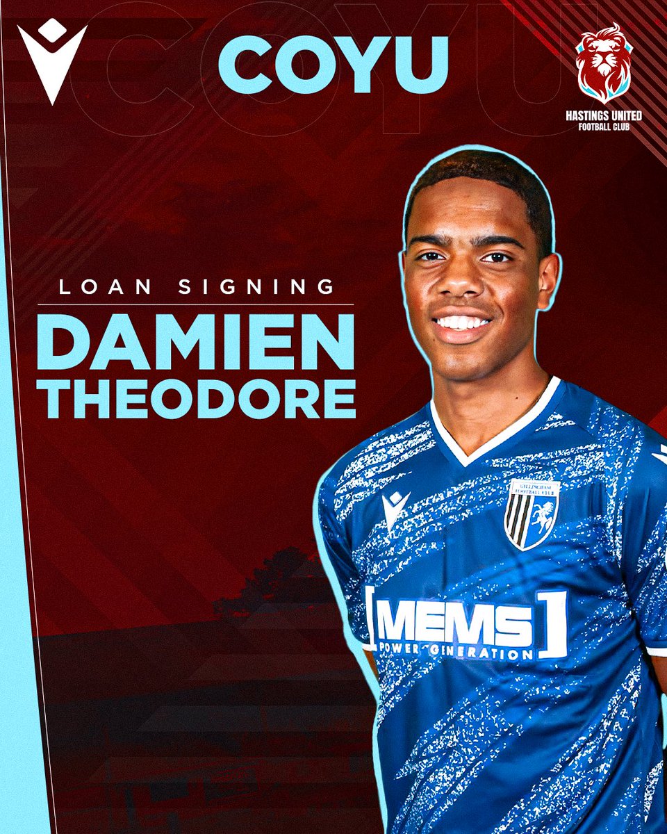 hastingsufc's tweet photo. TRIO SIGNED ✍️ (a thread)

The ‘U’s are delighted to announce the following signings 

Attacking Winger Damien Theodore joins on a season long loan from @TheGillsFC https://t.co/8p50Xr183j