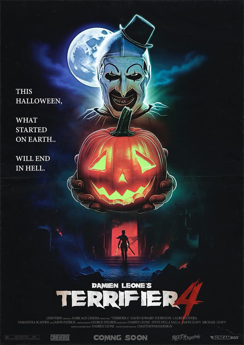 portalmedoo's tweet photo. TERRIFIER 4 estreia oficialmente ESSE ANO nos cinemas. https://t.co/F13v0VovFf