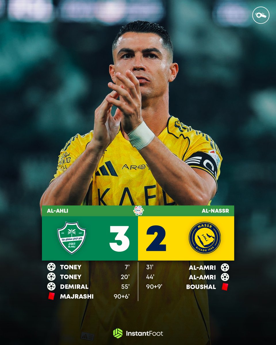 lnstantFoot's tweet image. ⏱️ 𝗧𝗘𝗥𝗠𝗜𝗡𝗘́ ! 𝗣𝗥𝗘𝗠𝗜𝗘̀𝗥𝗘 𝗗𝗘́𝗙𝗔𝗜𝗧𝗘 𝗗𝗘 𝗟𝗔 𝗦𝗔𝗜𝗦𝗢𝗡 𝗘𝗡 𝗦𝗔𝗨𝗗𝗜 𝗣𝗥𝗢 𝗟𝗘𝗔𝗚𝗨𝗘 𝗣𝗢𝗨𝗥 𝗔𝗟-𝗡𝗔𝗦𝗦𝗥 ! 🇸🇦❌

🤯 APRÈS 10 VICTOIRES ET UN MATCH NUL, L'ÉQUIPE DE CRISTIANO RONALDO S'INCLINE AU BOUT DE LA 12E JOURNÉE !

👀 Al-Nassr peut perdre…