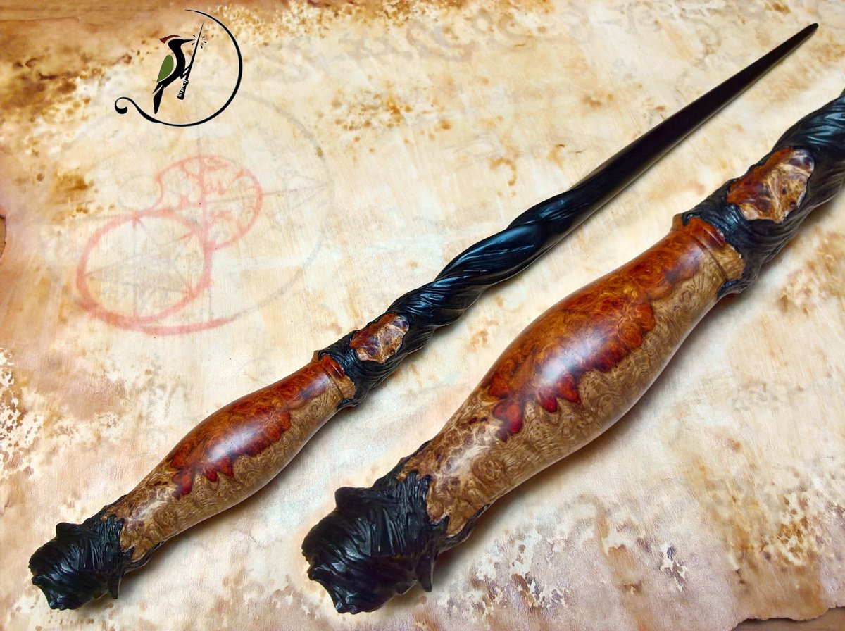 WOOD MAGIC WAND #AMBOYNA #EBONY BacchettemagicheMB.etsy.com #wicca #wiccan #witch #strega #witchcraft #magic #magicwand #wizard #cosplay #baguettemagique #zauberstab #varitamagica #bacchettamagica #woodworking #wand #wands #wand #witchery #spell #magicwands #darkart #HarryPotter