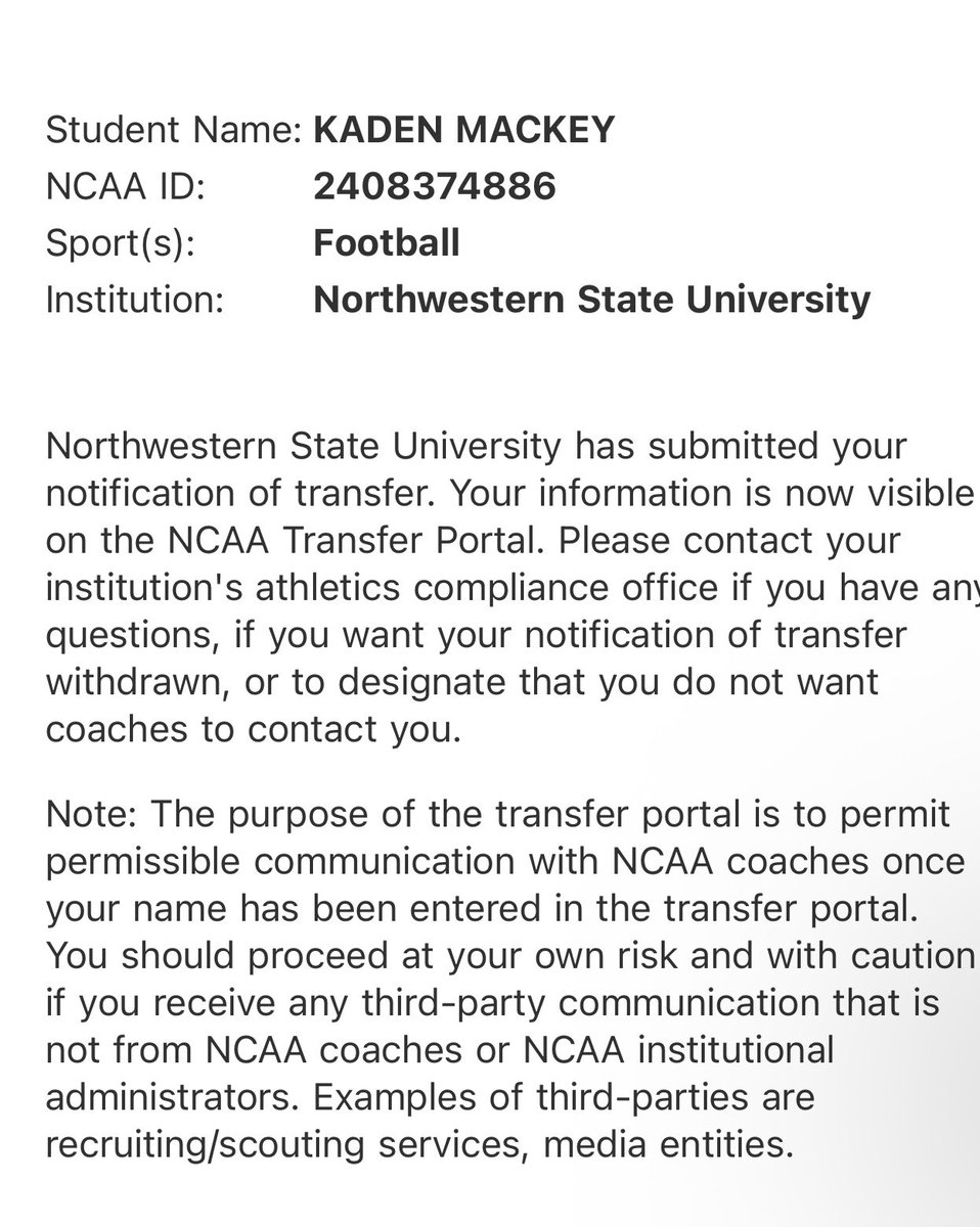 iamKadenMackey's tweet image. Officially in the portal!🙏🏽