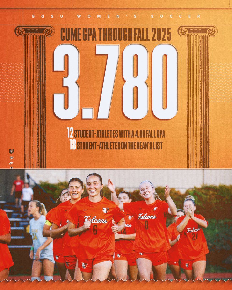 We got it done in the classroom again this semester -- a 3.780 cumulative GPA for your Falcons!

#AyZiggy 🟠⚽️🟤