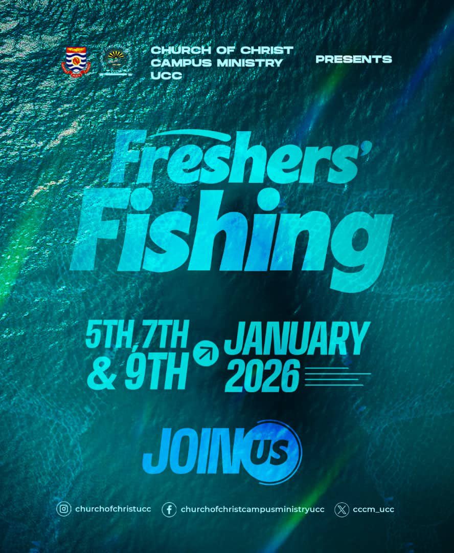 CCCM_UCC's tweet photo. 🔔FRESHERS FISHING 

Please be informed that  Freshers fishing begins on 5th January, 2026 at the various halls.

This is the time where Freshers from the various halls who are members of the Lord's Church are identified and introduced to the Church.

Join us if you can. https://t.co/OhJjCpVSgA