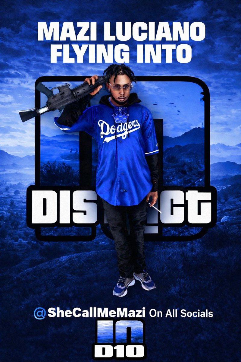 New city. New rules. Same hunger. 🐺🔥 
From the bottom of the slums to the peak of the mountains,
Mazi Luciano touches down in District 10 tonight. 💙🗺️
#gta #gtarp #D10 #district10