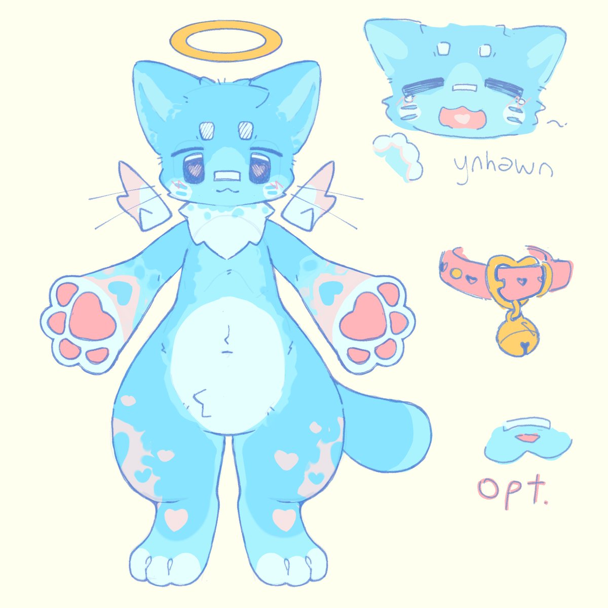 sickiwbus's tweet photo. 🩵🍑🍧 concept for a mumu cat / cotton candy mumu ref sheet

#fursona #furryoc #kemono https://t.co/9VkuOlvApk