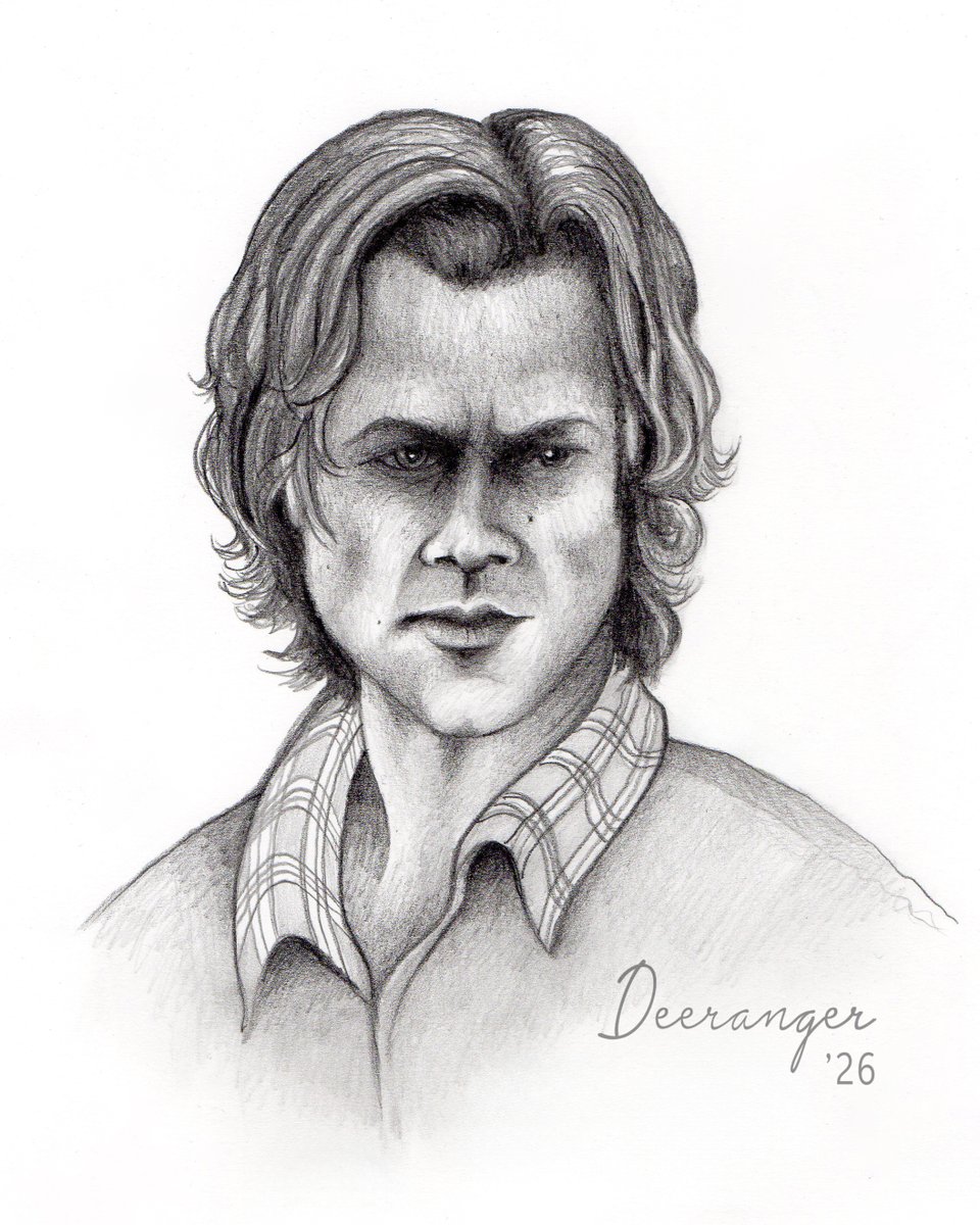 I was bored, so I picked up some pencils and paper and tried to draw a brooding Sam Winchester... This is the result. ☺️ I wonder what he's lookin' so grumpy for? 🤔

#SamWinchester #TraditionalArt #Art #Fanart #SPN #Drawing #Pencildrawing #portrait