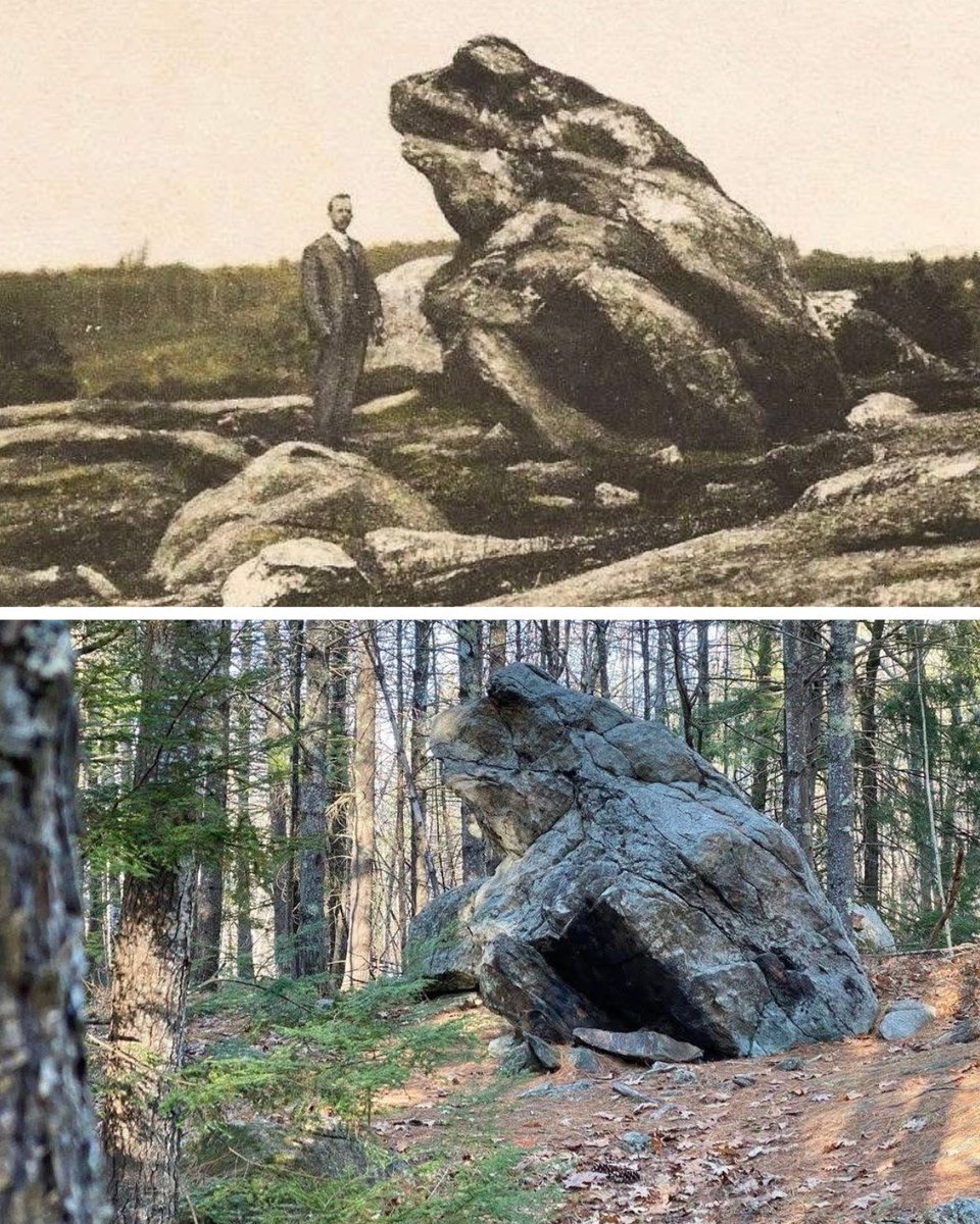 Ever seen this? ‘Frog Rock’ then &amp; now near New Boston, NH