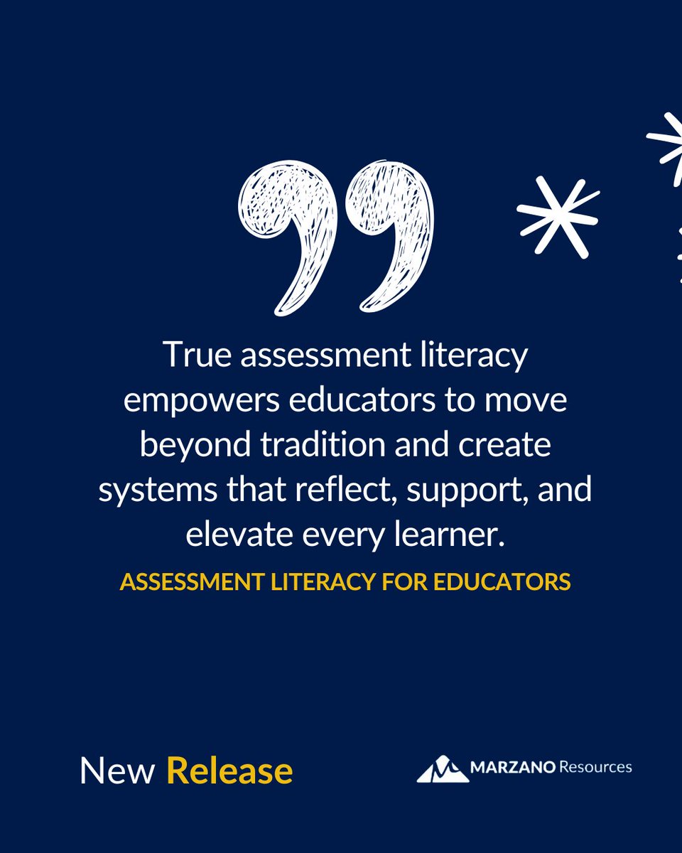 MarzanoResource's tweet image. Assessment shouldn’t sort students.
It should support them.

This new release helps leaders rethink bias, accuracy, and evidence—so assessment works for learning.

👉 marzanoresources.com/AssessmentLite…

#AssessmentLiteracy #EdLeadership #LearningFirst