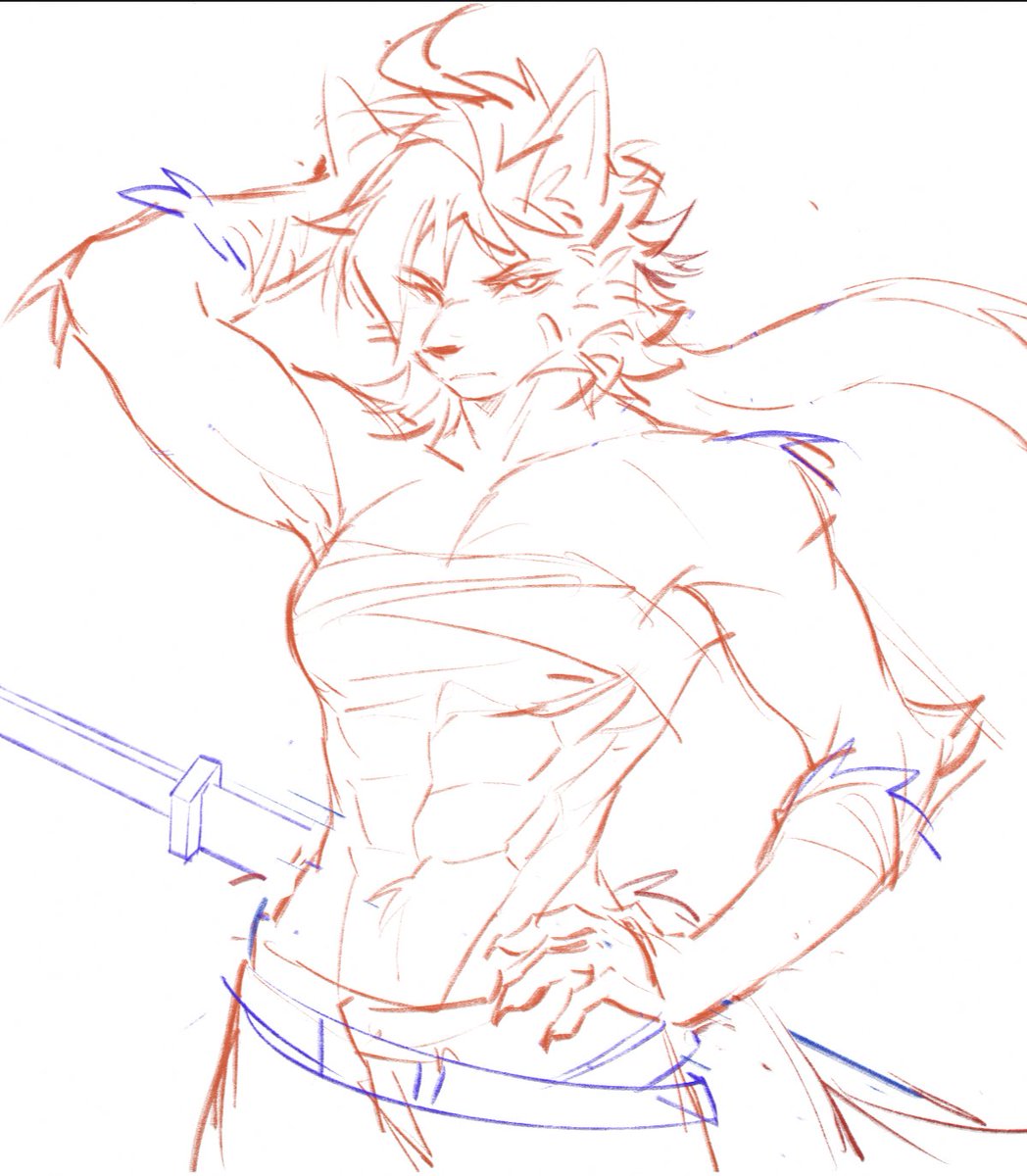 YANZHENYUE3268's tweet image. 終於是畫上肌肉姐姐了😭