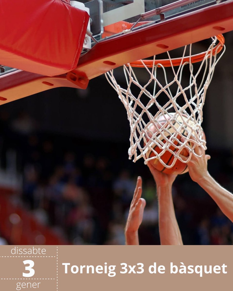 📣 Torneig 3x3 de bàsquet

📆  Dissabte 3 de gener
🕑 De 9:00 h a 21:00 h
💰 Gratuït
📌 Pavelló Foment
📝 Foment Deportiu Cassanenc

➕ INFO 👇 
cassa.cat/agenda i a l'APP 📲 CassàConnecta 
#AgendaCassà