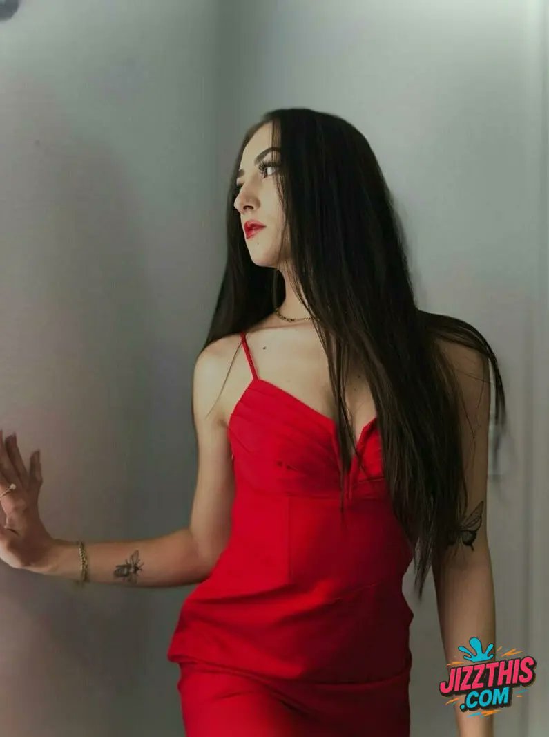 jizzthiscom's tweet image. FreshmenAshley in red dress and the wall just got a serious upgrade jizzthis.com/freshmenashley