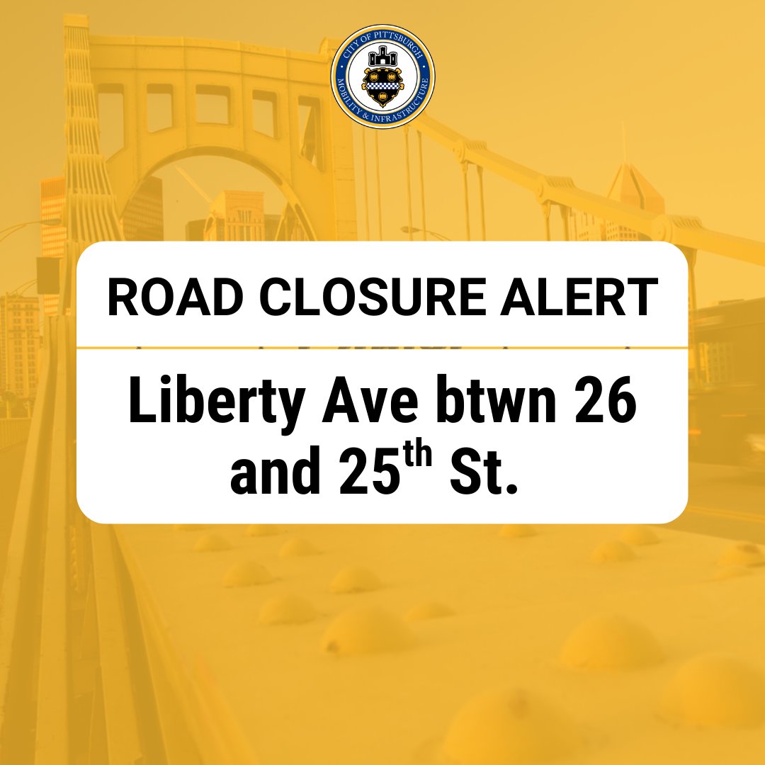 PghDOMI's tweet photo. Starting 12:00am Monday,¾ lanes of Liberty Ave. (btwn 25th and 26th st.) in the Strip will be closed for Water Utilities work for 7 days

The three lanes closed will include both Eastbound (outbound) lanes as well as one of the two Westbound (inbound) lanes https://t.co/a0XlMwSzXh