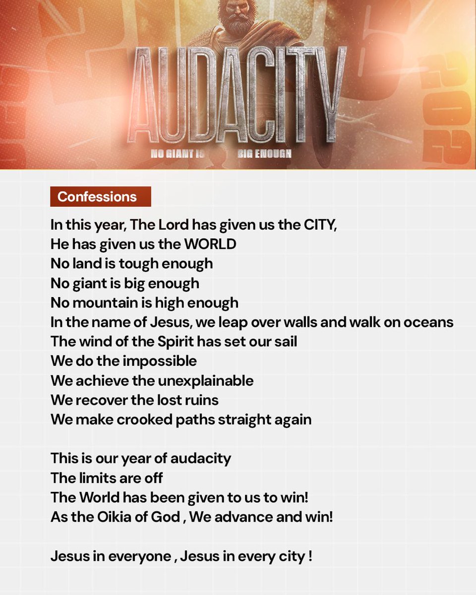 What a powerful faith statement!

This year we recover the lost ruins.

Our reach widens.

All to the glory of God!

Amen.

#ouryearofaudacity 
#oikia
#2026