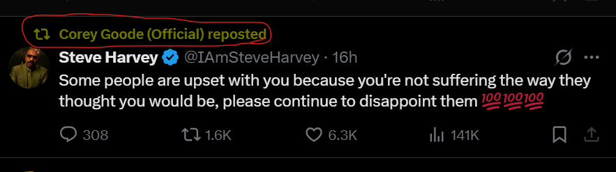 The backlash against Goode is an organic, collective  effort to prevent him from ever weaponizing the legal system again. If he suffers as a result of his wrongdoing, so be it.

 Corey will never make it on his own steam. He is a scapegoating bum and a beggar