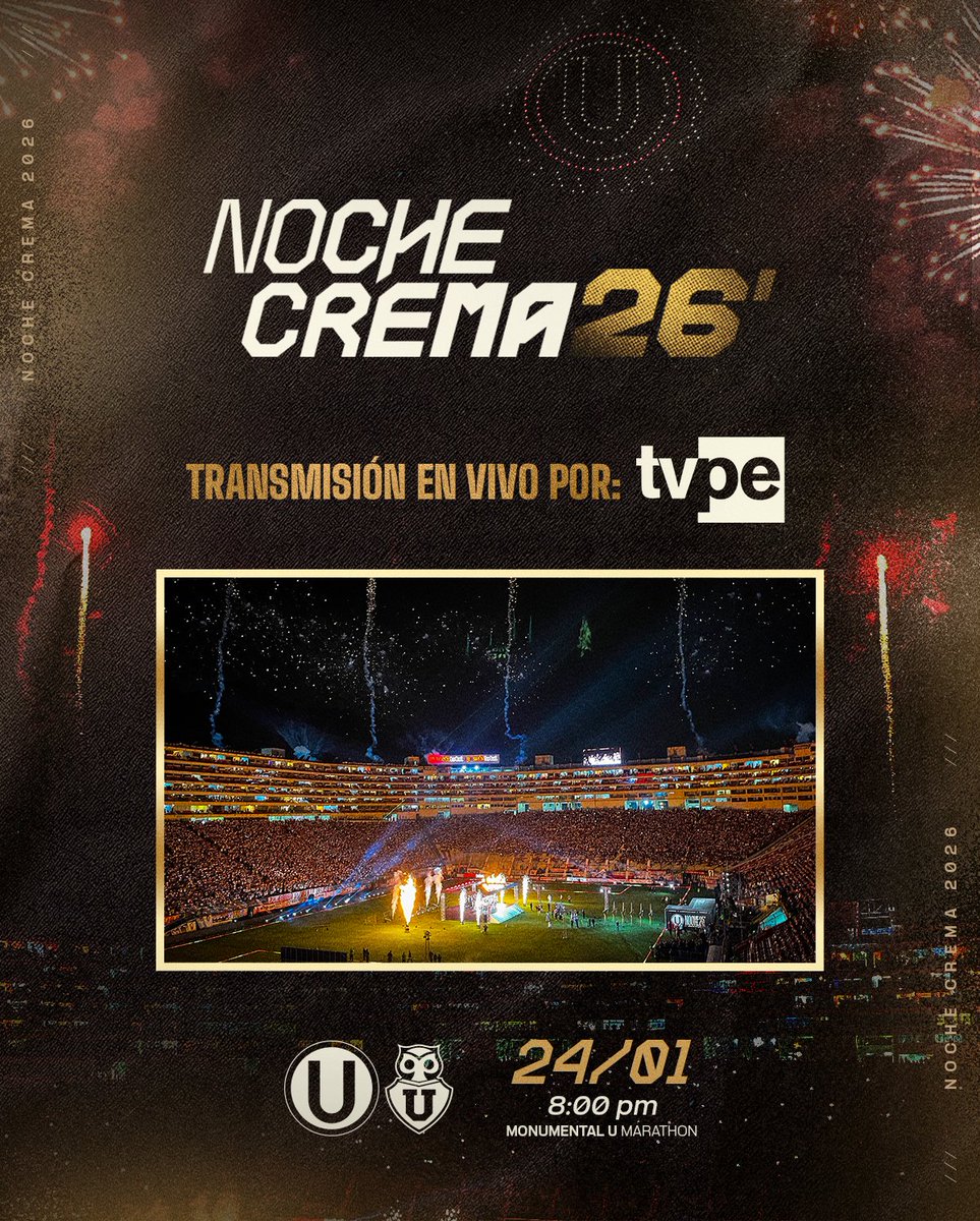 𝗨𝗻 𝗲𝘀𝗽𝗲𝗰𝘁𝗮́𝗰𝘂𝗹𝗼 𝗽𝗮𝗿𝗮 𝘁𝗼𝗱𝗼 𝗲𝗹 𝗣𝗲𝗿Ⓤ 🤩📺

La #NocheCrema2026, la fiesta más esperada por la hinchada crema, será transmitida en vivo por la señal de <a href="/noticias_tvperu/">TVPerú Noticias</a>.

¡Disfrutemos juntos de la presentación del tricampeón! 💪

#UnaHistoriaDeGrandeza