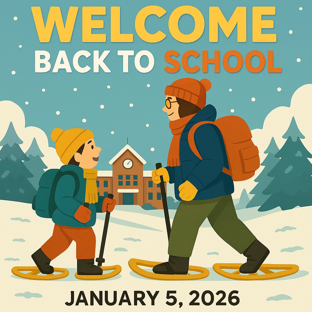 sd60's tweet photo. Looking forward to seeing you on Monday, January 5, 2026! Snowshoes optional. #sd60 https://t.co/BlKxvdLumM