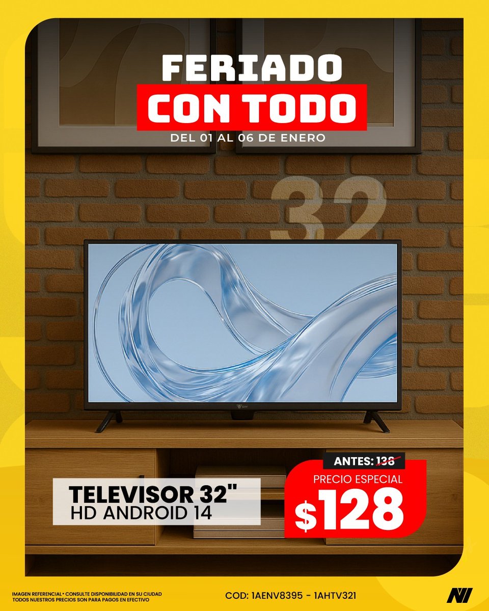 novicompu's tweet image. 📺✨ Novinauta: aprovecha este feriado con todo!
Renueva tu hogar con televisores ENV y disfruta tus contenidos en familia. 👨‍👩‍👧‍👦💙Te esperamos en Novicompu con los mejores precios. 🚀#Novinauta #Novicompu #Feriado #TelevisoresENV #Tecnología #Ofertas #EnFamilia