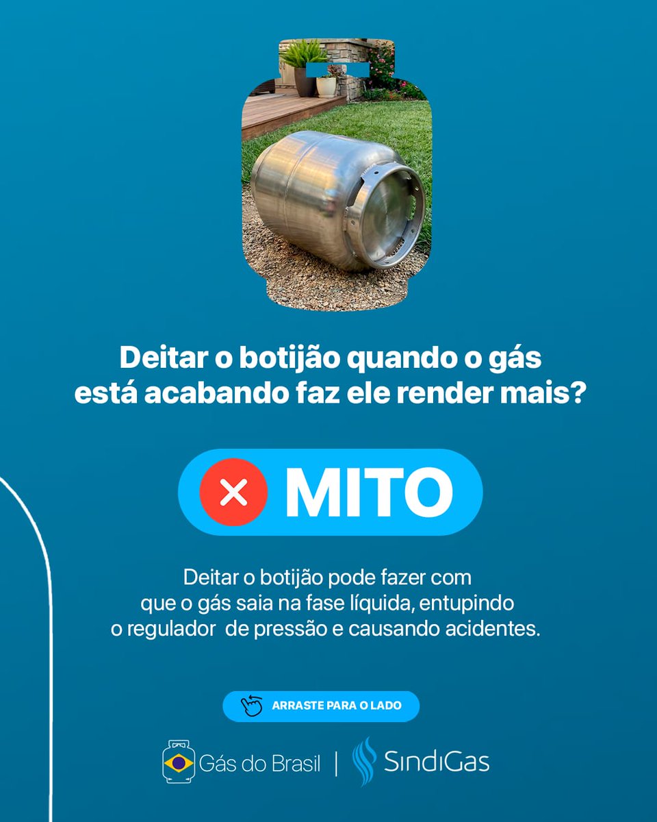 SINDIGAS's tweet photo. Confira se você conhece os principais mitos e verdades sobre a instalação do GLP para você não ter mais dúvidas e garantir a segurança da sua família! 
Segue o fio: 👇 https://t.co/P8xfGbS2gD
