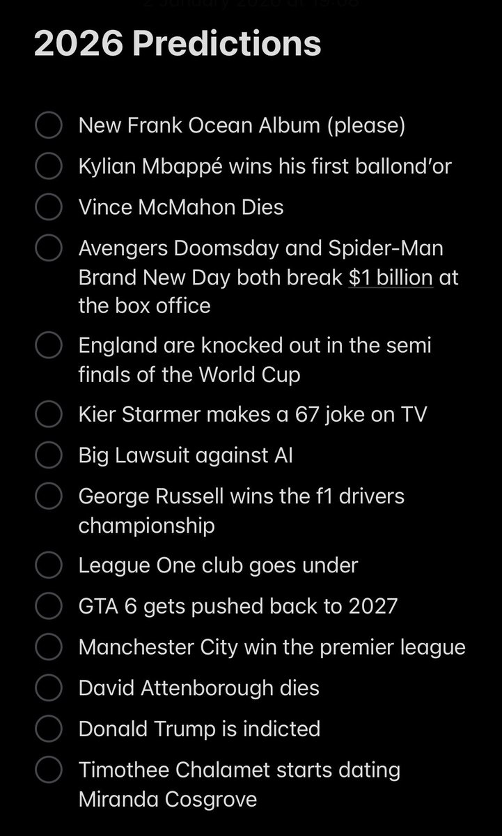 2026 predictions 🤪
