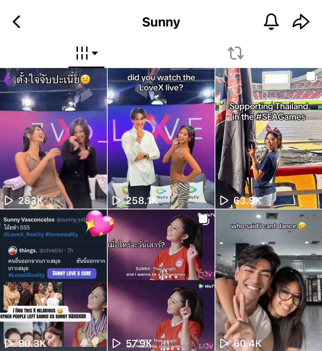 ชอบซันนี่เพราะชีเป็นคนเข้าถึงง่าย มีรีแอคกลับกับทุกๆอย่าง แบบพยายามจะตอบหรือให้การตอบรับกับทุกคนอาจจะเพียงแค่ กดหัวใจเล็กๆน้อยๆ แต่ชีทำตลอด นี่แหละ ความน่ารัก ที่ทุกคนชื่นชอบ อยากสนับสนุน ส่วนเราปลื้มใจมาก แคปทวิตลง กรี้สอ่ะ ซันนี่อยากมีแม่อายุ 22 มั้ยลูก😭😭🩷🤍