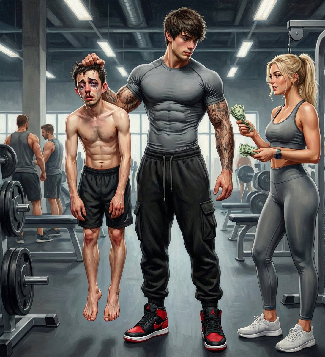 RedObservers's tweet image. "Is that enough, babe?"
"Um... I don't know. I don't think it's even enough for the shoes. Do you think he still has some cash on him?"
"I don't know. Do you still have any cash on you, loser?"
"N... no... b-but I can... send something... via PayPal... later on ..."
"Hear that,…