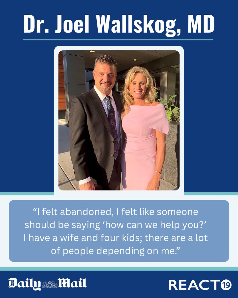 React19org's tweet image. Dr. Joel Wallskog, orthopedic surgeon and father of four, received the Moderna Covid vaccine in December 2020. Within a week, he experienced numbness and weakness and was diagnosed with transverse myelitis.

Despite multiple treatments he still suffers from the spinal cord injury…