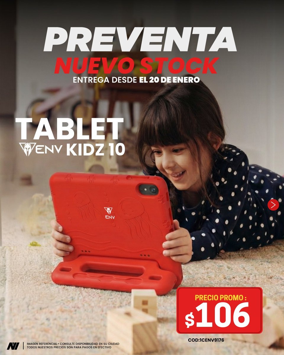 novicompu's tweet image. 🎁✨ Novinauta: llegaron las Tablets ENV Kidz 10
Una gran pantalla y excelente protector color rojo:
El regalo ideal para tu ser querido puedes separarlo ya! 📱💙
¡Solo en Novicompu! 🚀

#Novinauta #Novicompu #Tablets #RegaloIdeal #ENV