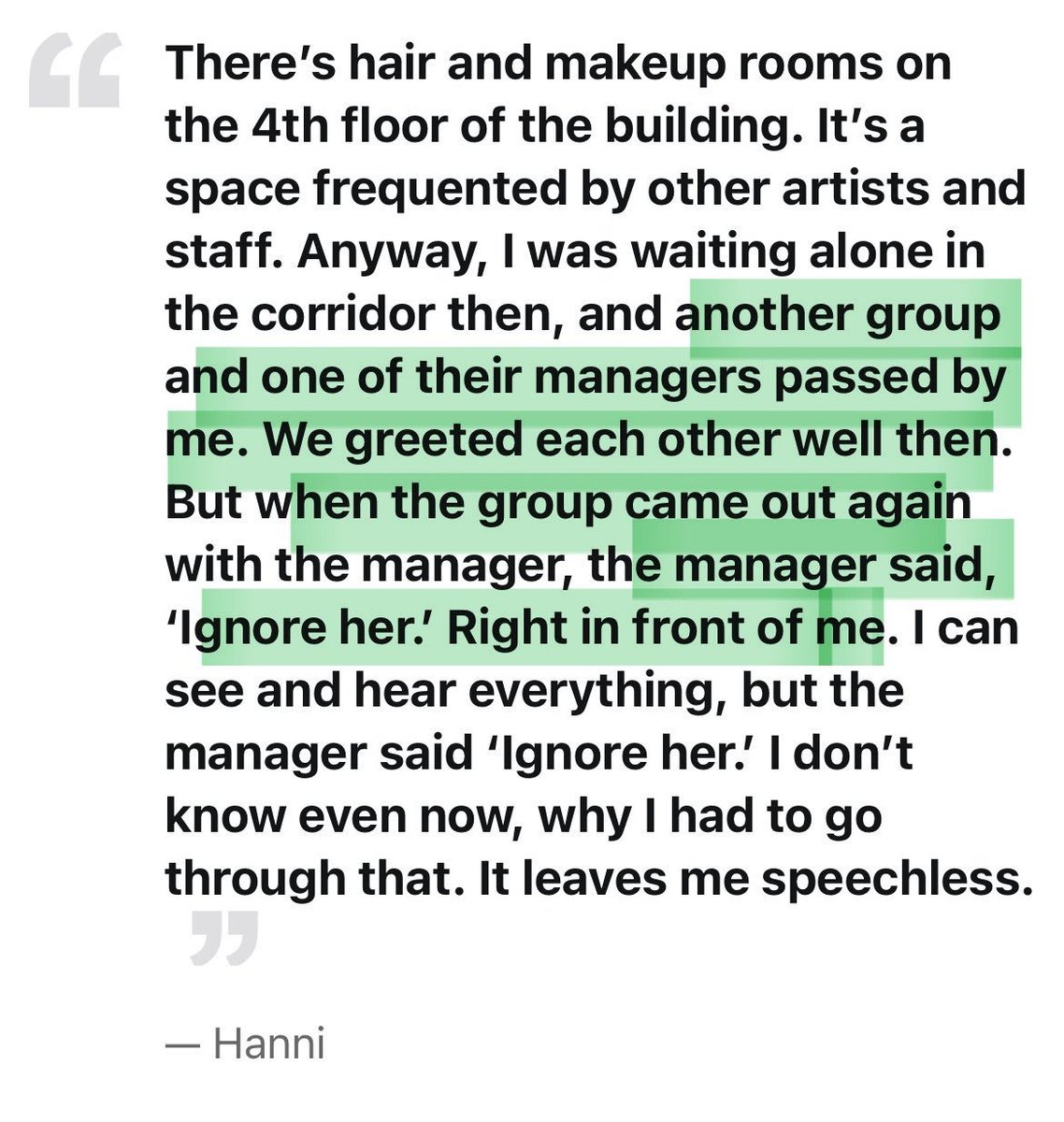 juantokki's tweet image. I just want to address this particular distortion being passed around by HYBEstans… They keep insisting that the “ignore her” incident was about bowing.

It wasn’t.

From the very beginning, the issue was a Belift Lab manager instructing their group to ignore Hanni. That’s it.…