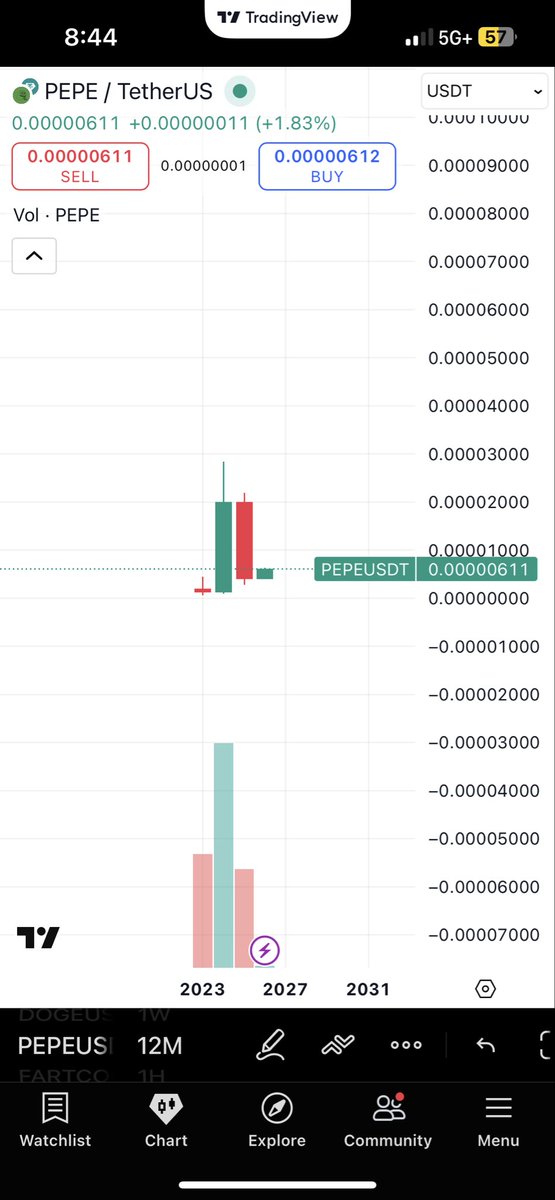 $PEPE 12 months chart looks like it’s going right back to 2000