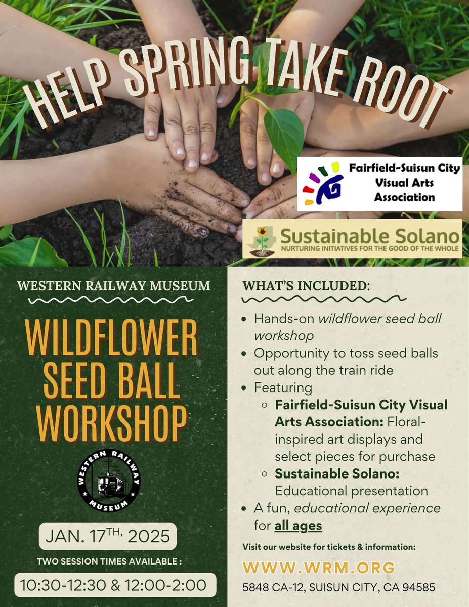 Plant today. Watch it bloom this spring 🌱 On January 17th, join our  Wildflower Seed Ball Workshop for an all ages hands-on lesson in native  ecology! Follow it with a train ride,