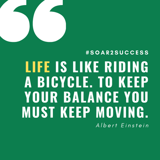 pilotspeaker's tweet photo. Life is like riding a bicycle. To keep your balance you must keep moving. - Albert Einstein #Leadership #Pilotspeaker #Soar2Success https://t.co/Zru7tl3M0Q