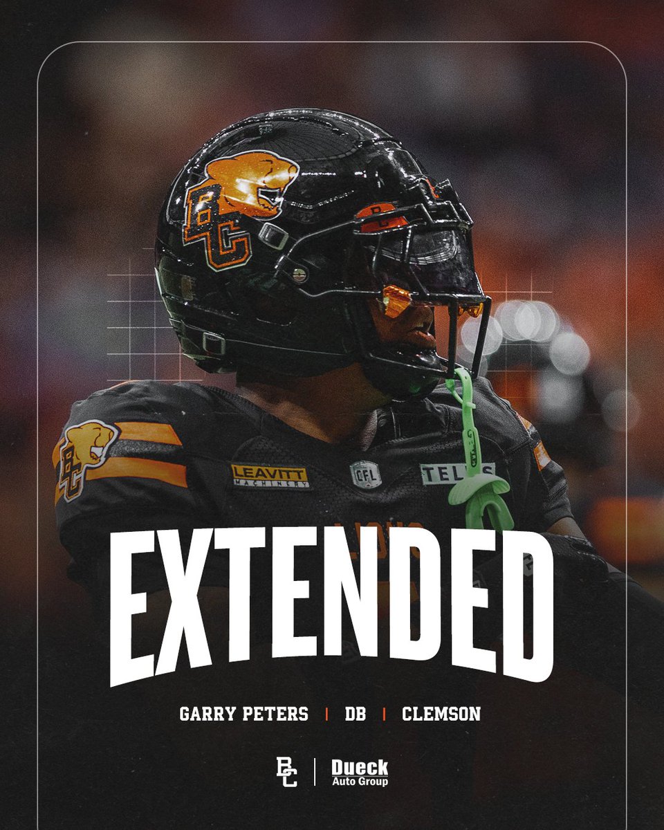 Man oh man, GP is BACK 🔥

#BCLions extend Garry Peters through 2026.   

READ MORE ➡️ bit.ly/4suXxzd

#BCLions | <a href="/DueckGM/">Dueck Auto Group</a>