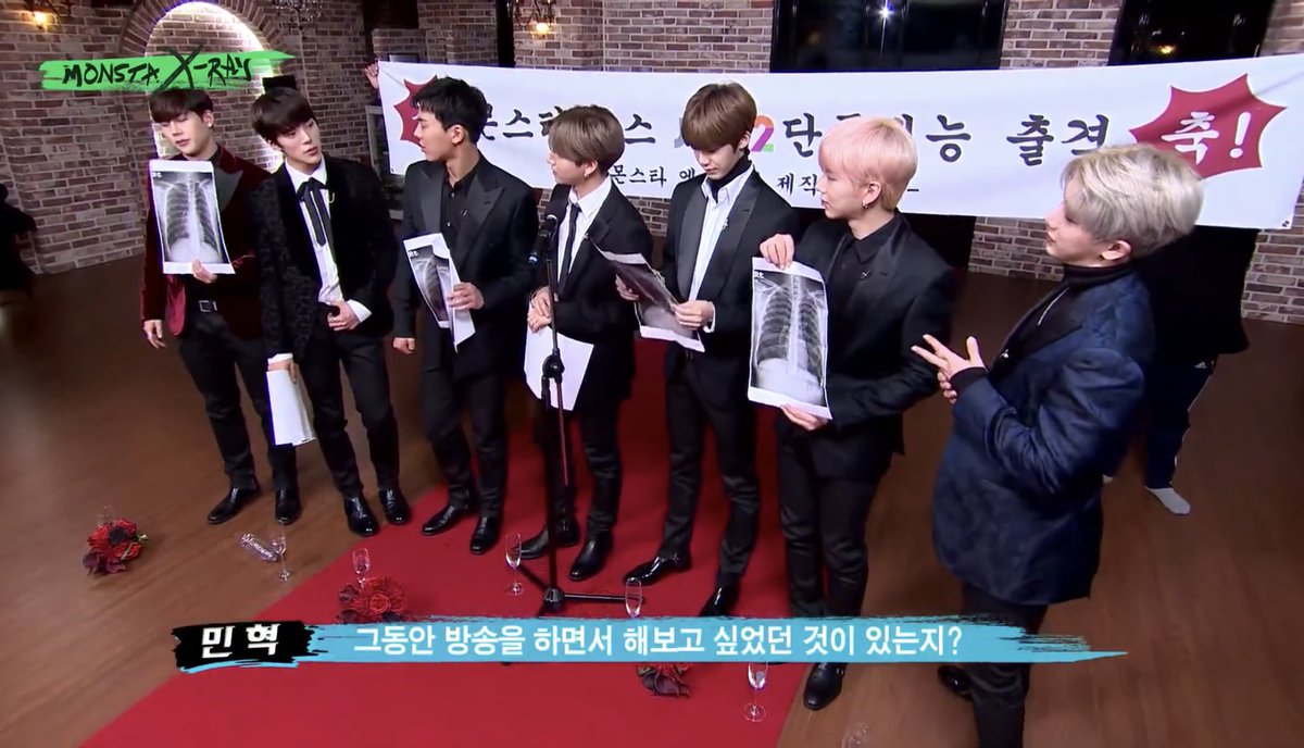 junoxbebe's tweet image. so i started rewatching monsta x-ray and i totally forgot they had these men get actual chest x-rays in ep 1 like what even 😭