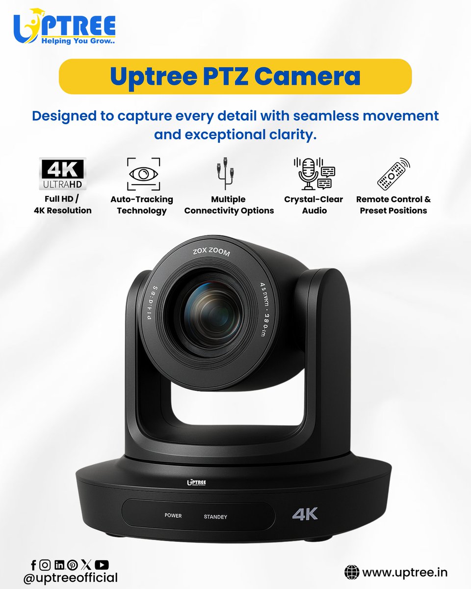 uptreeofficial's tweet photo. Upgrade your video experience with Uptree PTZ Camera, built for precision, clarity, and smooth control.
@uptreeofficial
https://t.co/k7PNboA8eI
#Uptree #UptreePTZCamera #PTZCamera #SmartVideo #VideoConferencing #HybridWork #ConferenceRoomSetup #AVTechnology #EdTech https://t.co/XuULZ5RrUj
