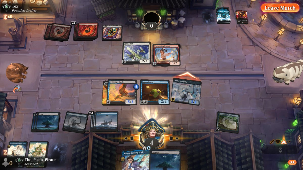 ThePastaPirate's tweet image. 🌊🏆Rareless Dimir Tempo🏆🌊

1) 1x Scroll stole this trophy on pure card advantage

2) 2x Hawk/Penguin snuck in major damage

3) 3x Battle Fan: double-ramp for waterbending

4) 10 islands felt fine fine for Scroll

Draft: 17lands.com/draft/1d3b9586…

Games: 17lands.com/details/1d3b95…