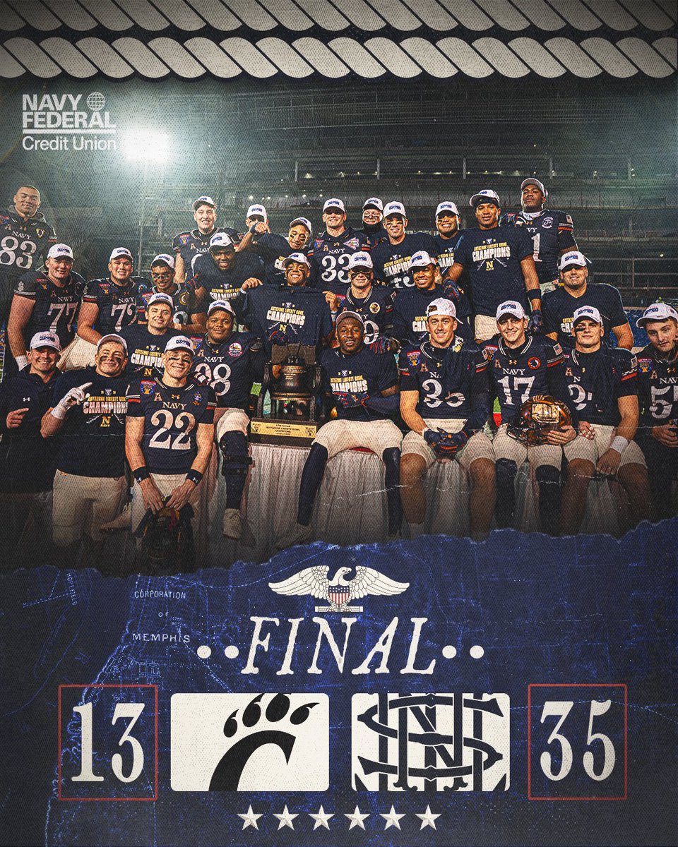 NavyFB's tweet image. LIBERTY BOWL CHAMPIONS!

#GoNavy | #RollGoats
