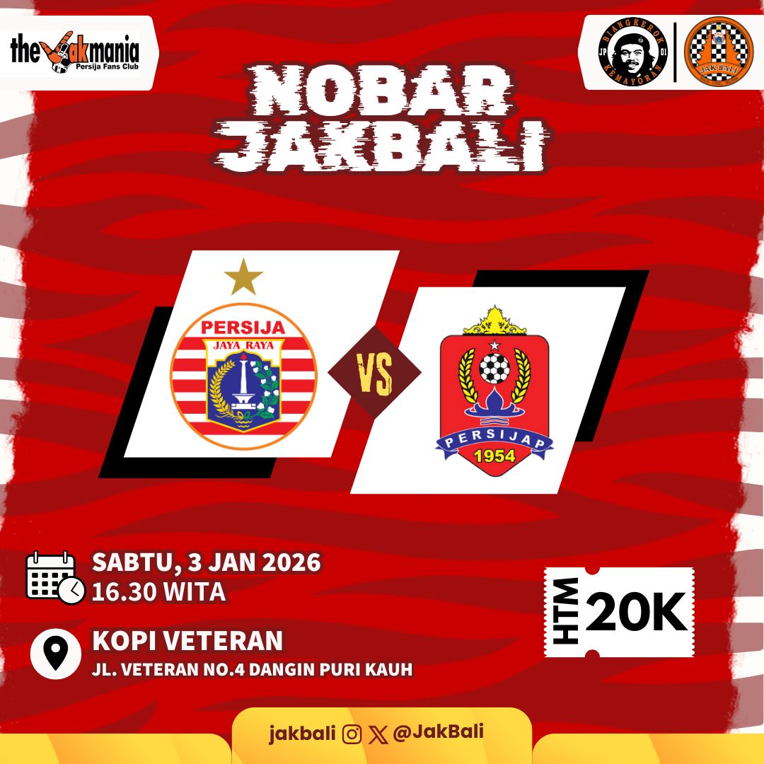 Nobar pertama 2026
Ayo sore ini kita ramein lagi kopi veteran set 5 wita #PersijaDay