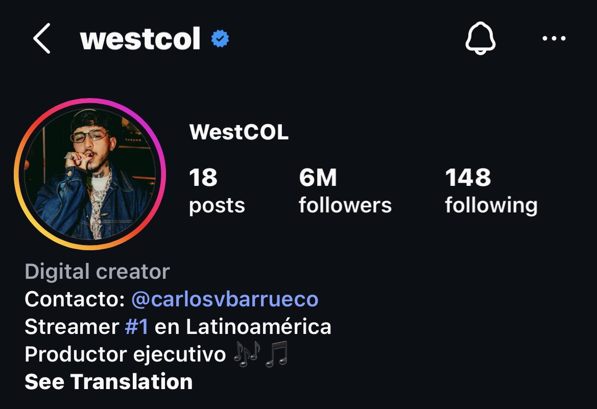 doriasap's tweet image. WestCOL acaba de llegar a los 6 millones de seguidores 🤩