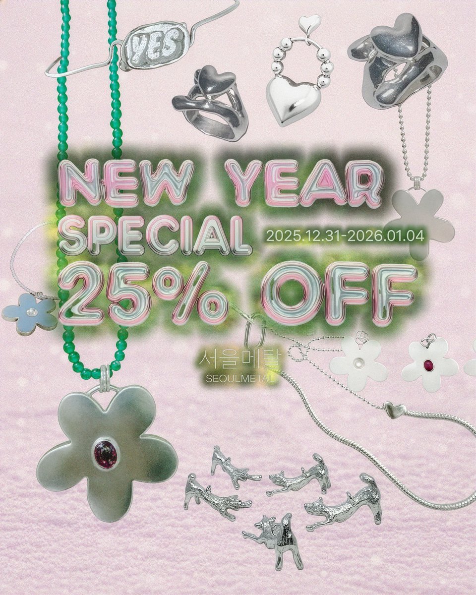 신년을 맞아 
작은 특별 할인을 진행합니다.💗

2026년도 잘 지냅시다.🙏🏼

여러 어려운 일들을 겪으며 보내는 시간 사이사이에도
주변을 살피고 스스로를 돌보는 힘을
조금씩 키워왔을 거라 믿습니다.
흘러갈 다음의 나날들에도
몸을 맡기며 지내보려 합니다.

seoul-metal.com