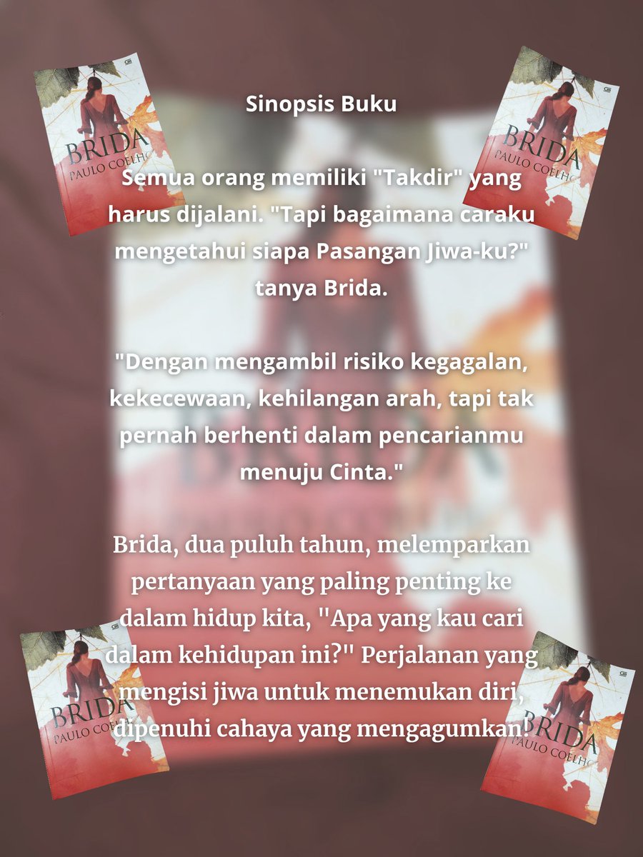 heihodee's tweet image. — current read :
Brida • Paulo Coelho