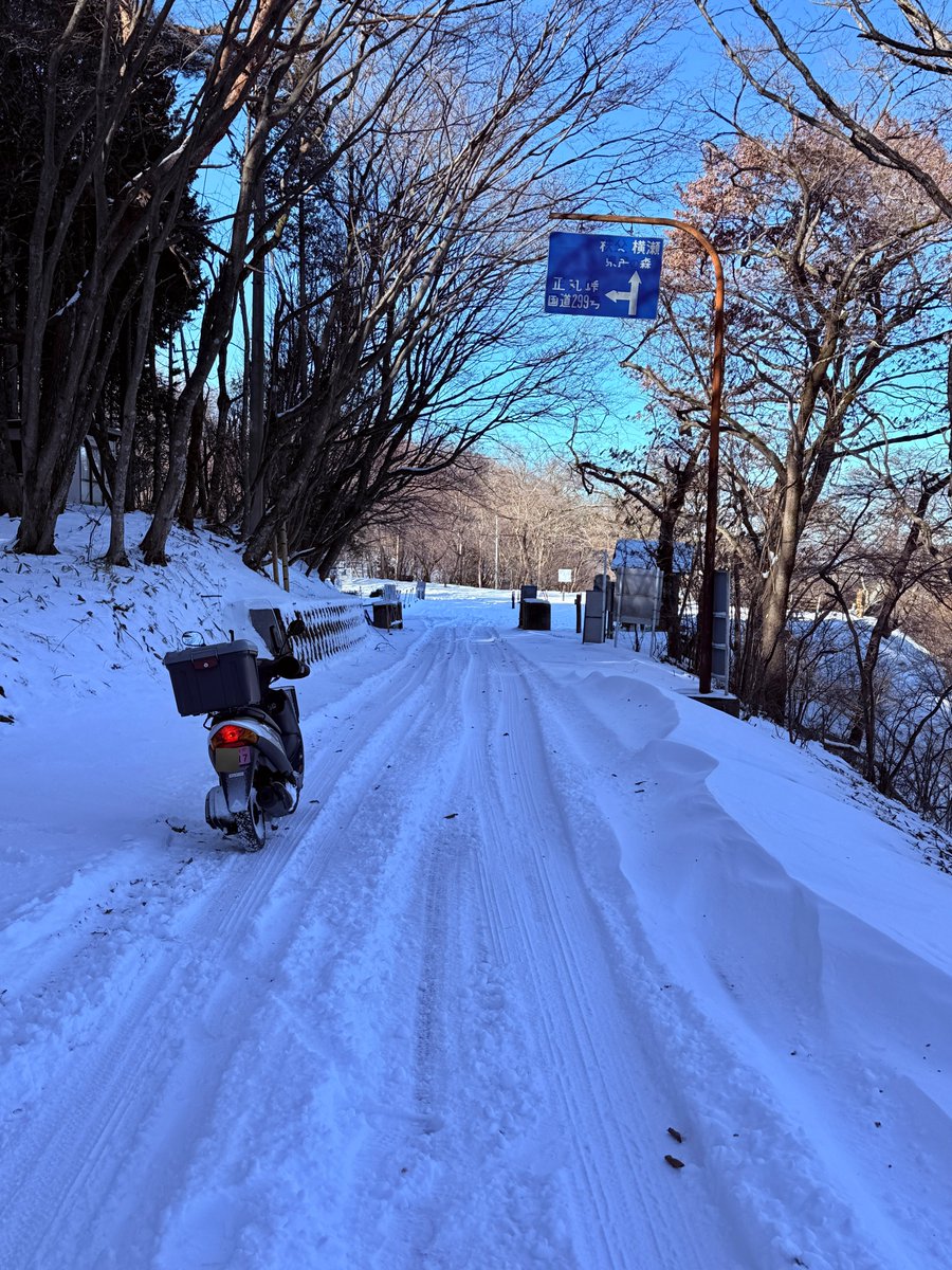 雪の奧武蔵グリーンライン 刈場坂峠へ到達！