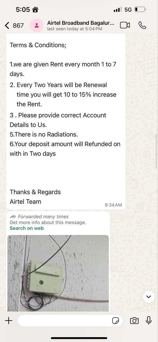 sauravkeshri89's tweet photo. Dear @airtelindia , @Airtel_Presence @airtelnews @airtelbank @bhartiairtelfdn 
This executive with name of shriram came to my office with proposal new Airtel broadband connection &amp; met my staff , he is asking for documentation &amp; asked for deposit amount for new Airtel broadband https://t.co/qvVA5inoBU