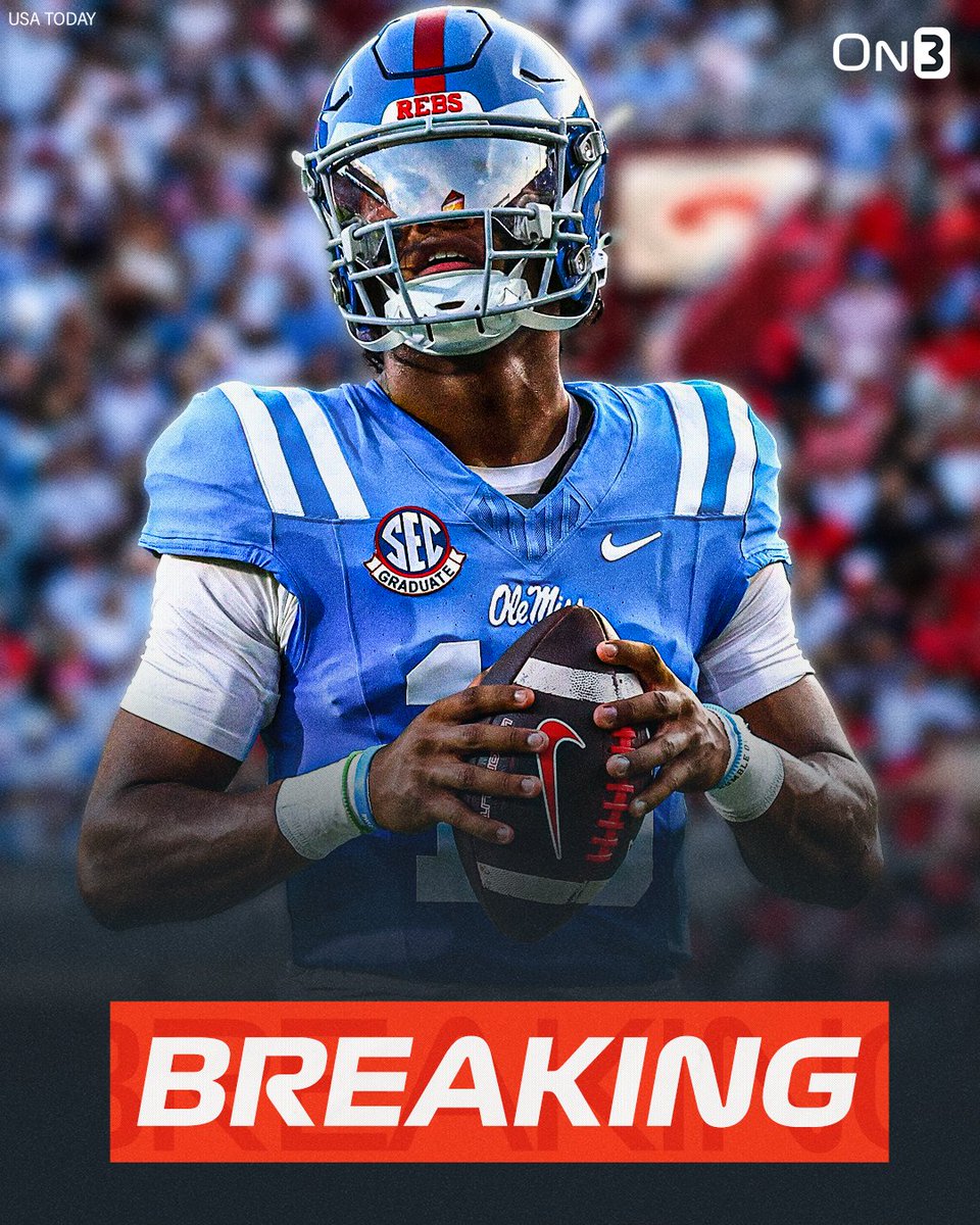 On3sports's tweet image. NEW: Ole Miss QB Austin Simmons plans to enter the NCAA transfer portal, @PeteNakos reports.

on3.com/transfer-porta…