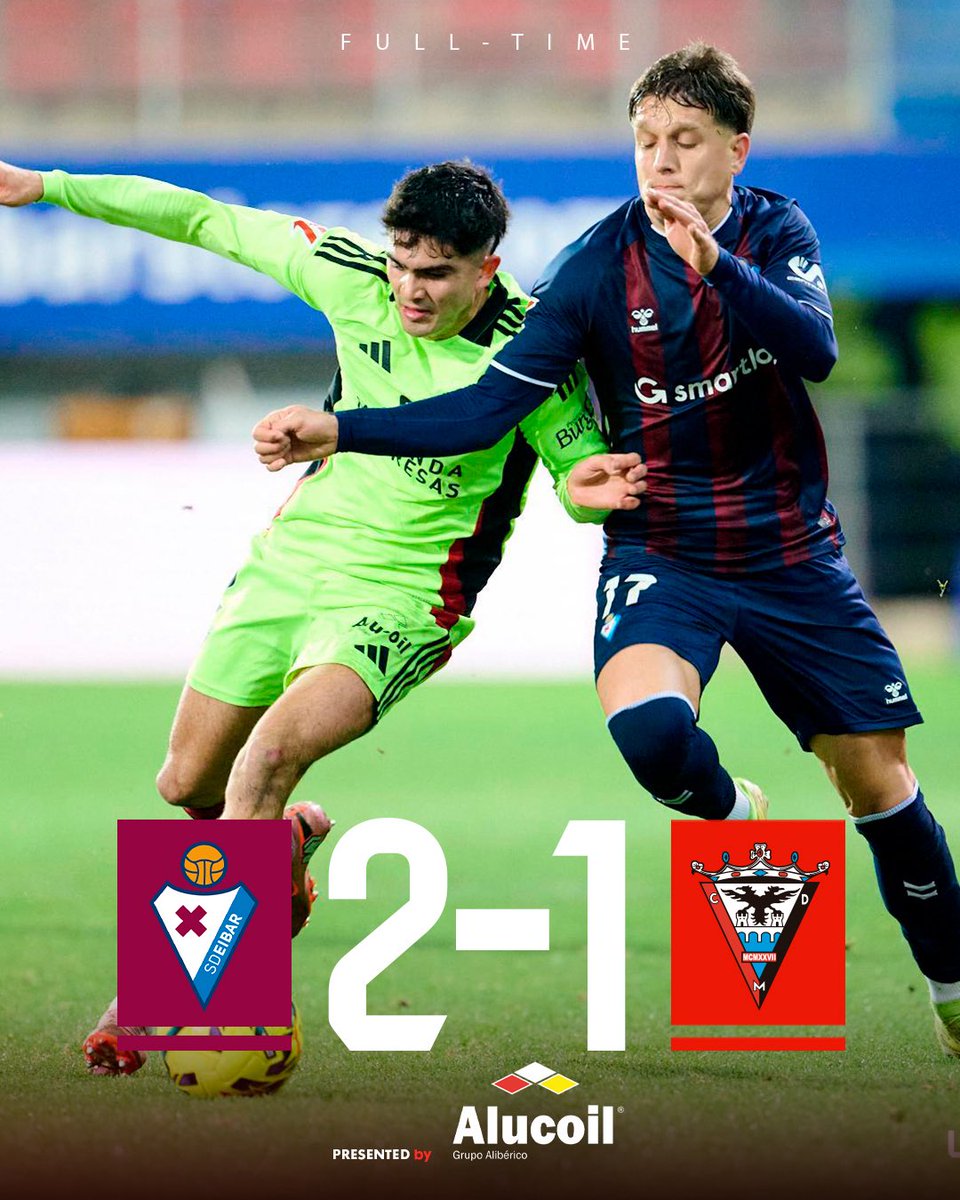 CDMirandes's tweet image. 🔚 @SDEibar 2-1 #CDMirandés 

15’ Pica  
54’ Álvaro Rodriguez 
84’ Martón (p.)

#EibarMirandés
