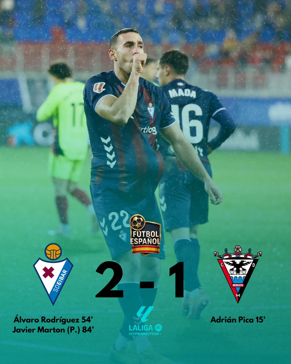 El <a href="/SDEibar/">SD Eibar</a> tumba al <a href="/CDMirandes/">Club Deportivo Mirandés</a> por la mínima en Ipurua. 🌧️

Una expulsión para cada equipo. 🙋🏻‍♂️🟥

El Eibar abadona el descenso y el Mirandés se hunde en la última posición. 

#EibarMirandés #LALIGAHYPERMOTION