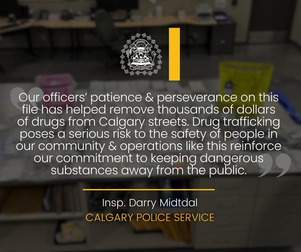 CalgaryPolice's tweet image. 🔵 32 CHARGES LAID 🔵

We have charged 5 people following the seizure of more than $89,000 worth of drugs from a residence in southwest Calgary.

📍 In September 2025, we initiated an investigation following reports of suspected drug trafficking activity at a residential complex…