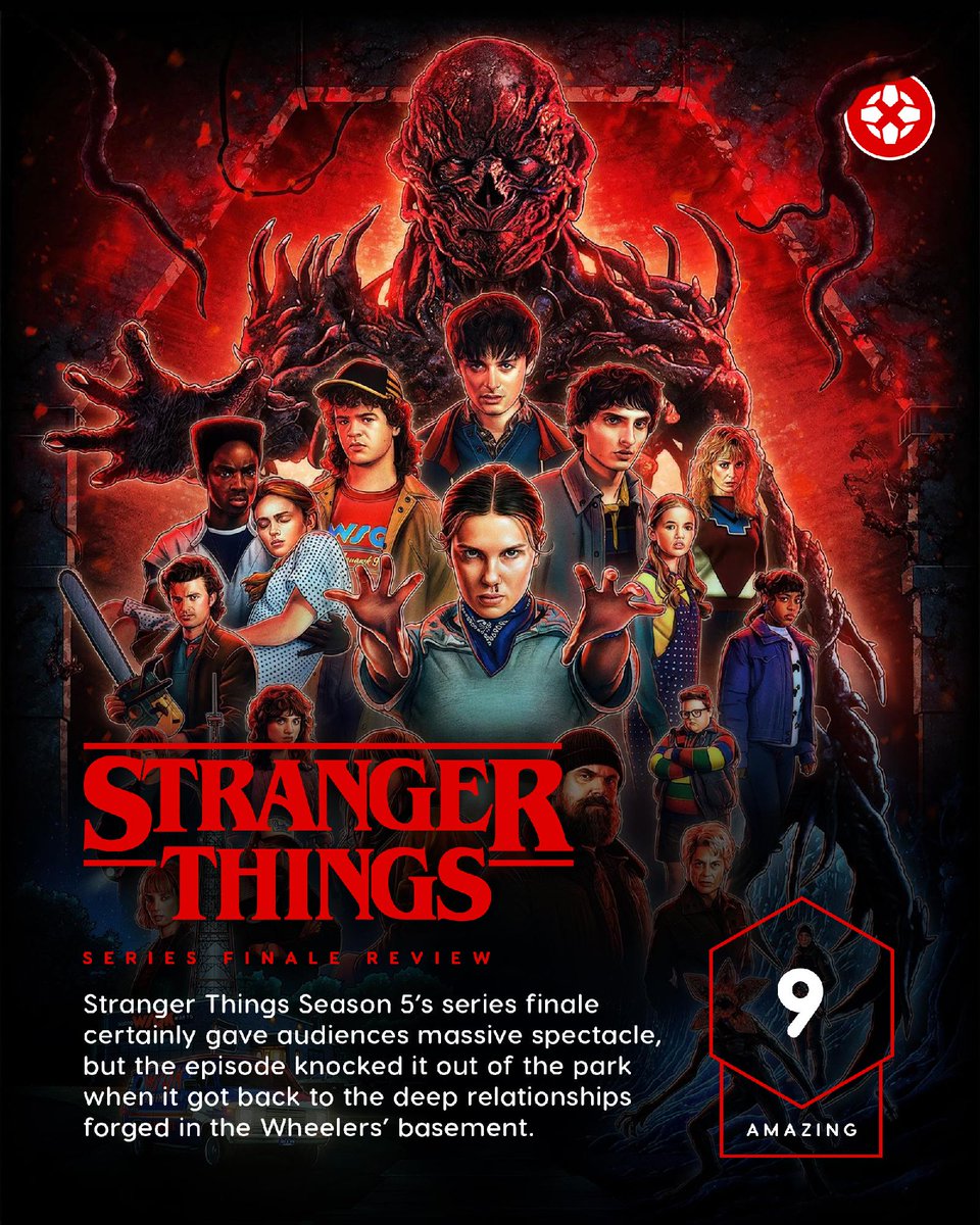 IGN's tweet image. Stranger Things was a generational event with almost impossible expectations surrounding its finale. The Duffer Brothers have evolved into successful blockbuster directors whose enduring legacy will be mostly doing right by their cast of characters.

Our review:…