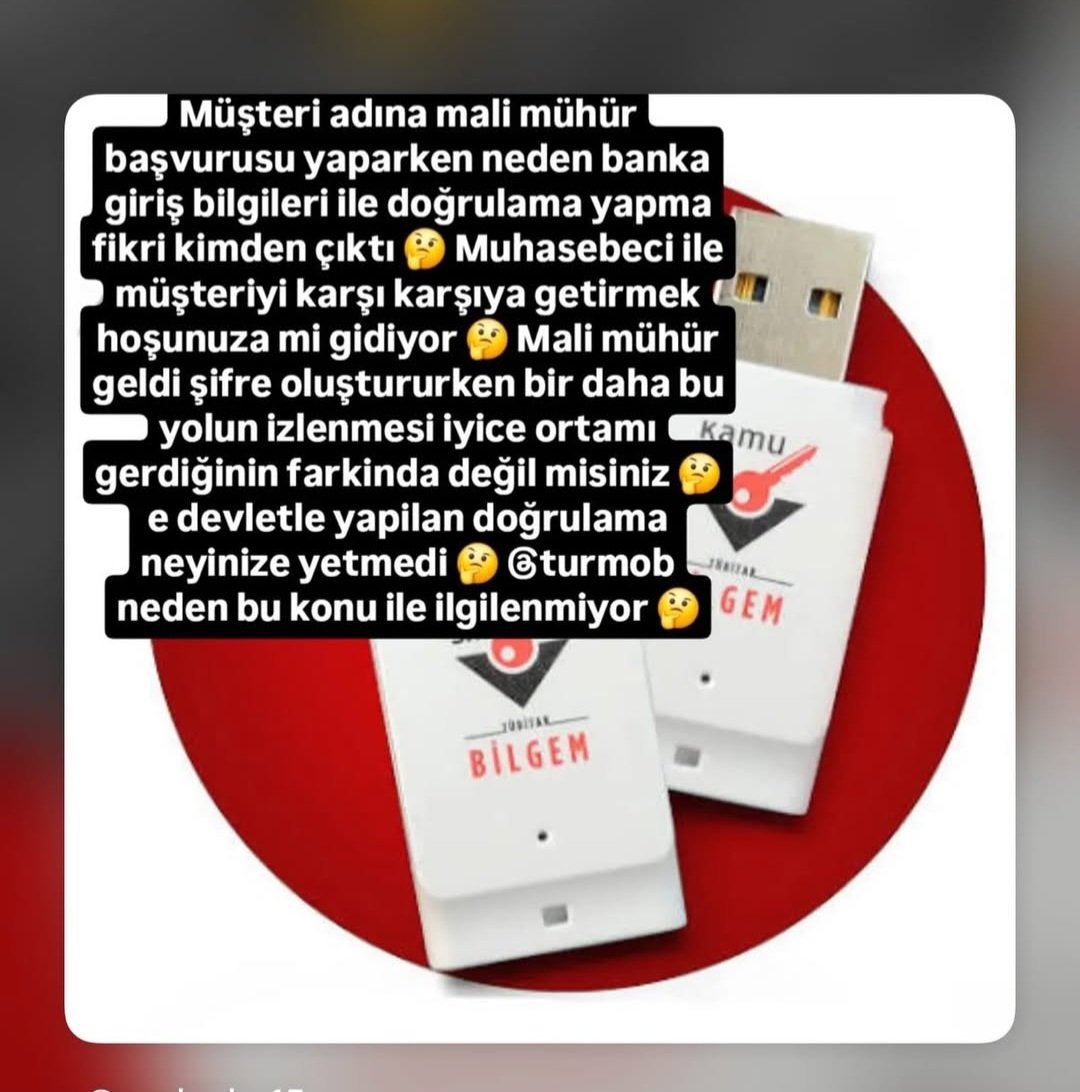 gulsemin5's tweet photo. Mali mühür başvuru ve pin işlemi Şirket sahibi e devletinden giremiyoruz, e imzası ile giriyoruz o bile kabul olmuyor,herkes bize bankacılık şifresini verince daha mı güvenli oluyor, mükellef açısından da çok tedirgin edici,şu an herkesin bankacılık şifreleri onun bunun elinde https://t.co/DPIt4ZMfyj