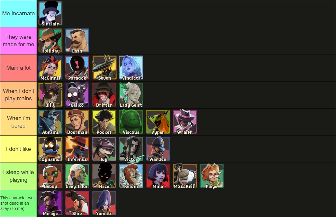 TheMagicHenry's tweet image. I saw people do this so here it goes, all my mains ever